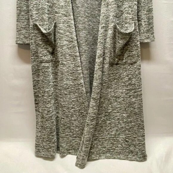 LuLaRoe Open Front Duster Women's Large Heathered Green Knit Cardigan Sweater - Picture 3 of 10